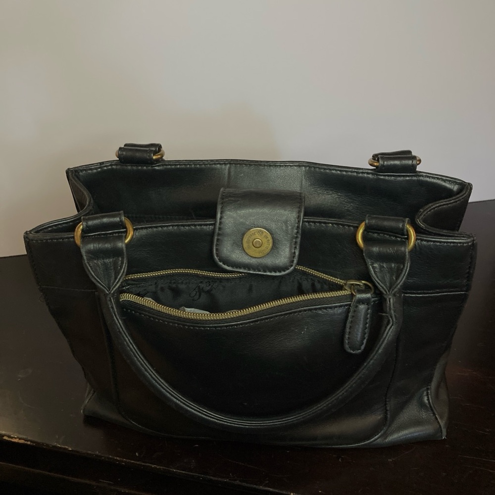 Fossil Black Leather Satchel with Structured Design - Picture 4 of 16